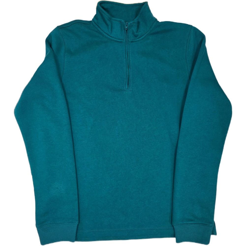 Nordstrom Youth 14/16 XL Green Quarter Zip Pullover Sweatshirt Cotton Blend